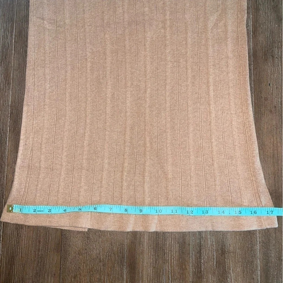 REVOLVE One Grey Day Women’s M Tan Ribbed Cashmere & Cotton Knit Long Maxi Skirt - Picture 10 of 11